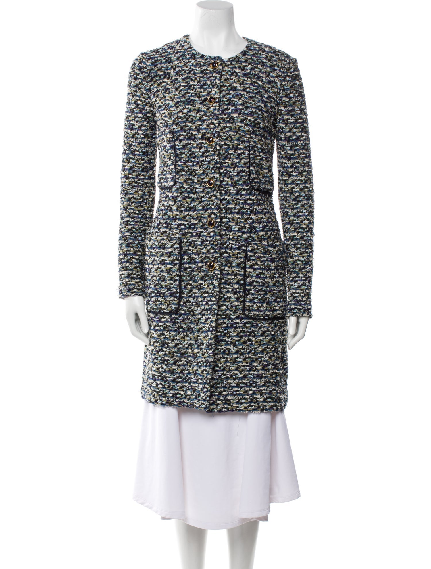 St. John Tweed Printed Coat