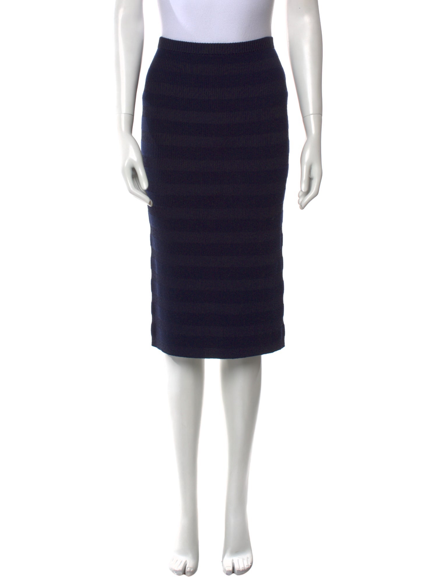 St. John Striped Knee-Length Skirt