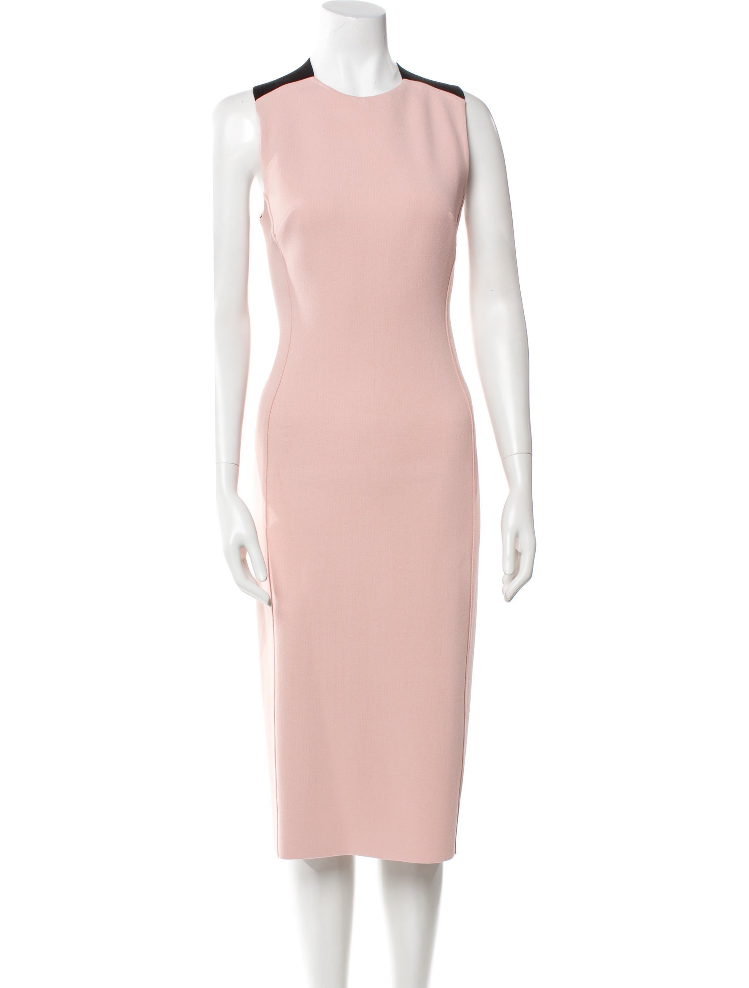 St. John Crew Neck Midi Length Dress