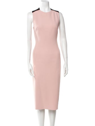 St. John Crew Neck Midi Length Dress