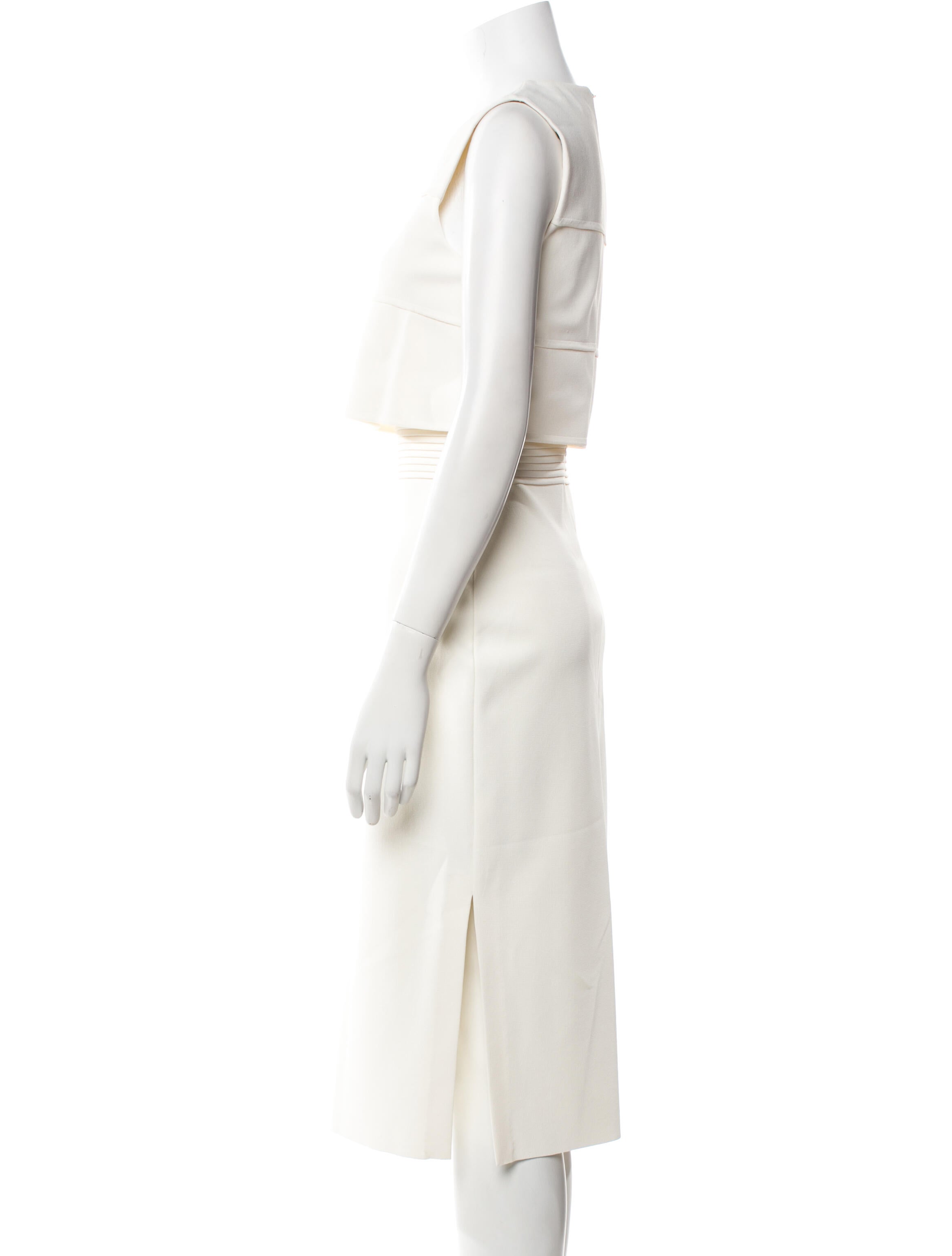 St. John Crew Neck Midi Length Dress