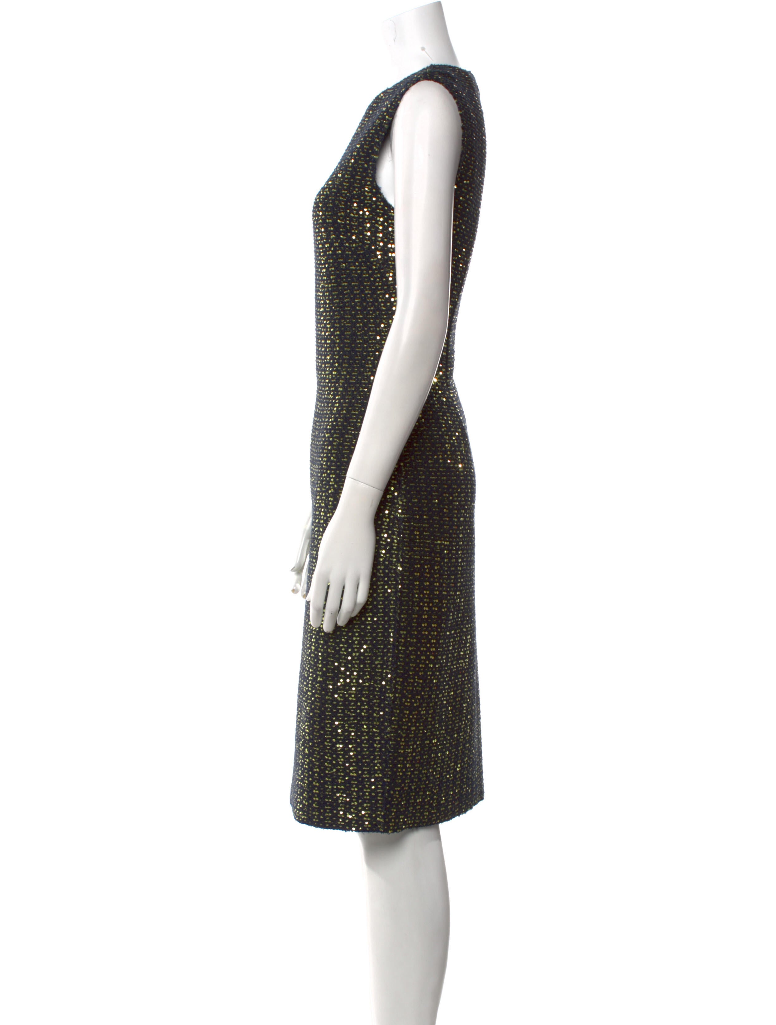 St. John Tweed Midi Length Dress
