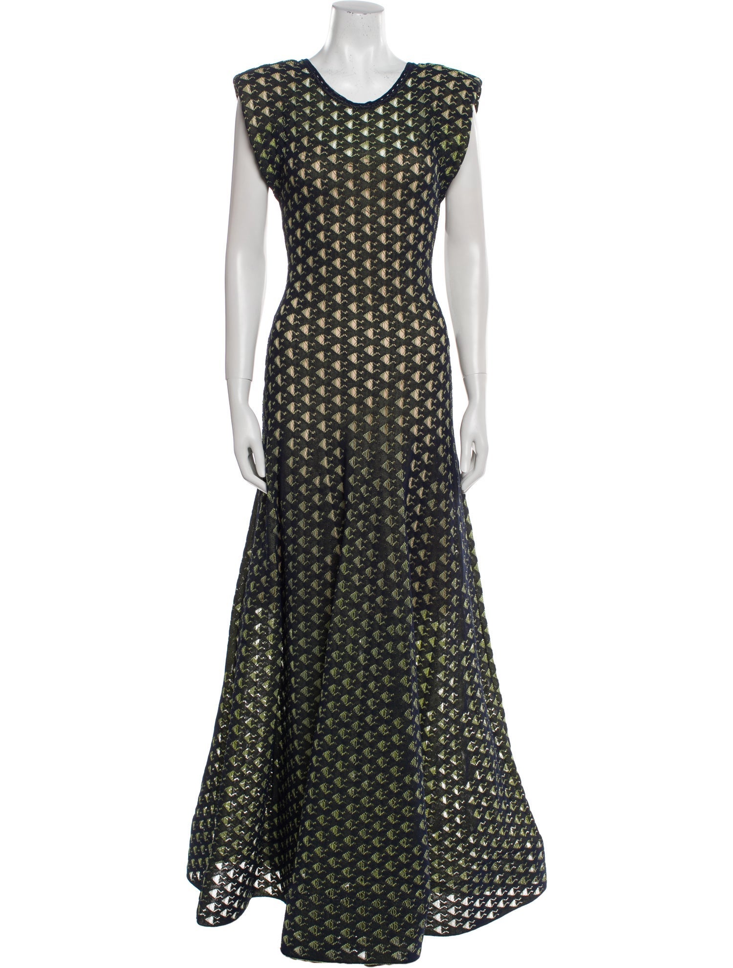 St. John Polka Dot Print Long Dress