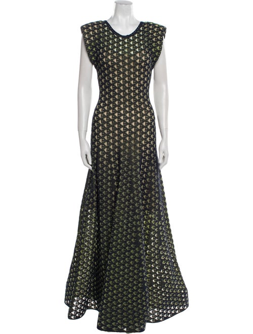 St. John Polka Dot Print Long Dress