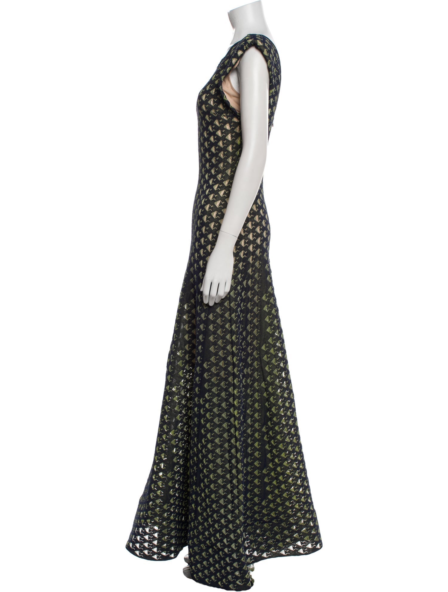 St. John Polka Dot Print Long Dress