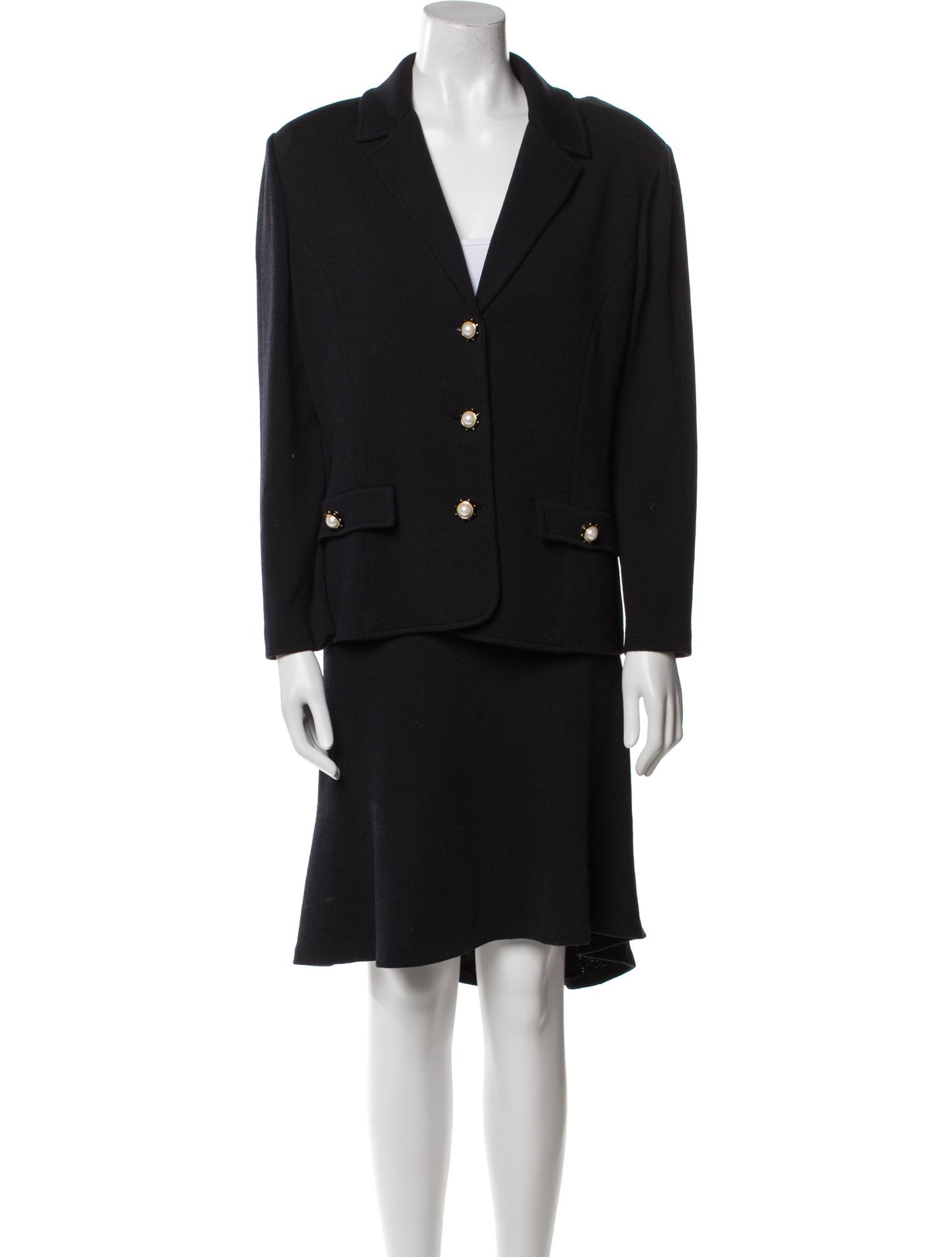 St. John Wool Crystal Embellishments Skirt Set