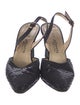 St. John Satin Sequin Embellishments Slingback Pumps
