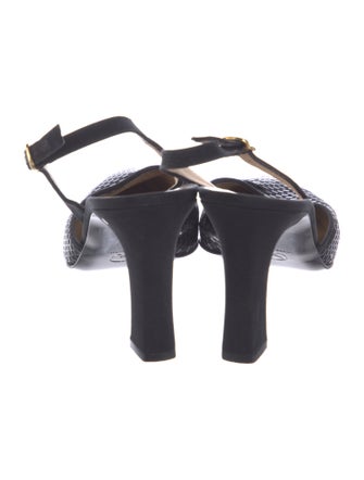 St. John Satin Sequin Embellishments Slingback Pumps