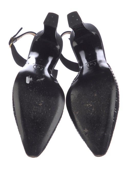 St. John Satin Sequin Embellishments Slingback Pumps