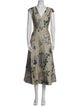 St. John Printed Midi Length Dress