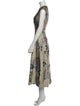 St. John Printed Midi Length Dress