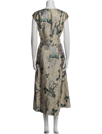 St. John Printed Midi Length Dress