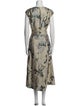 St. John Printed Midi Length Dress