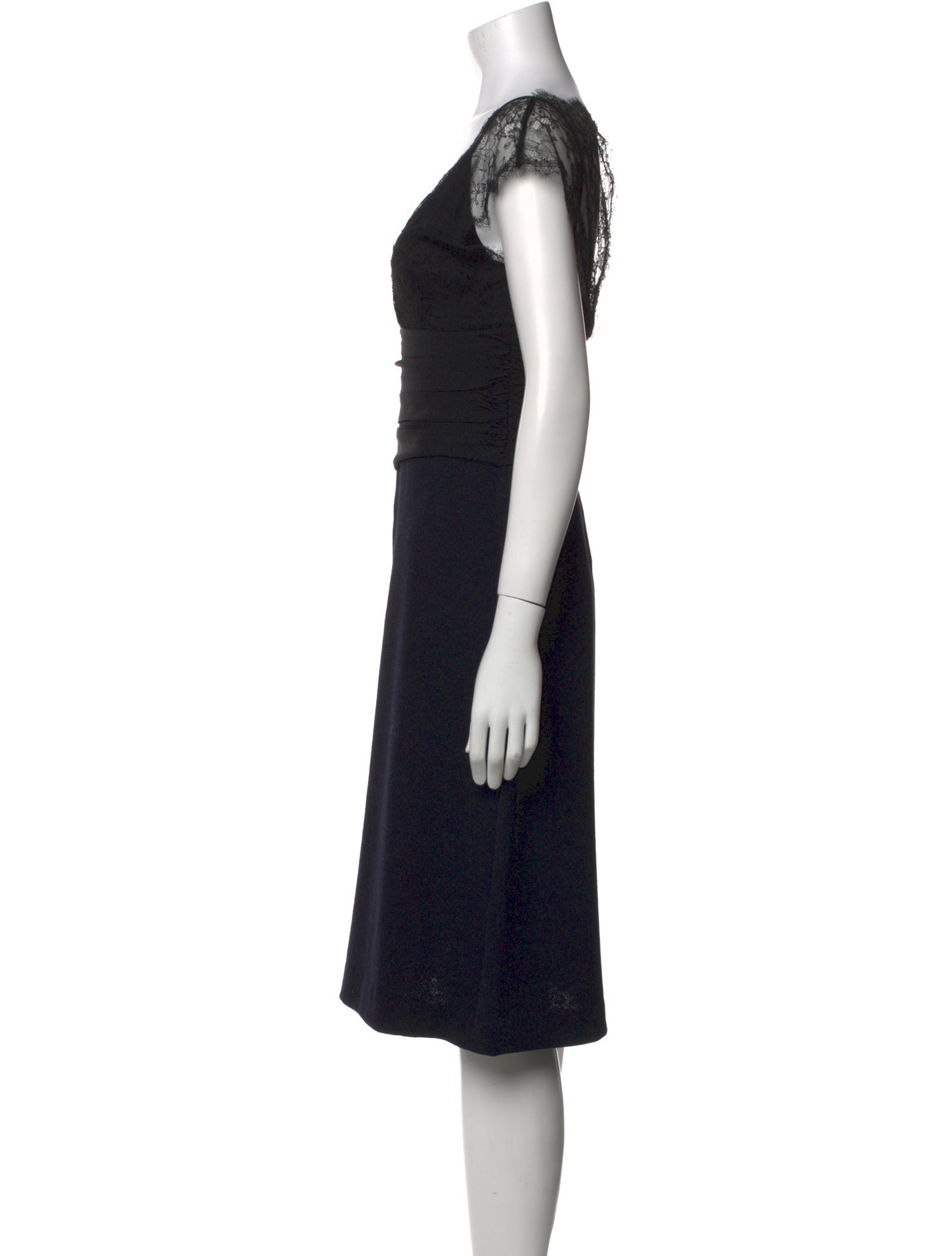 St. John Evening V-Neck Knee-Length Dress