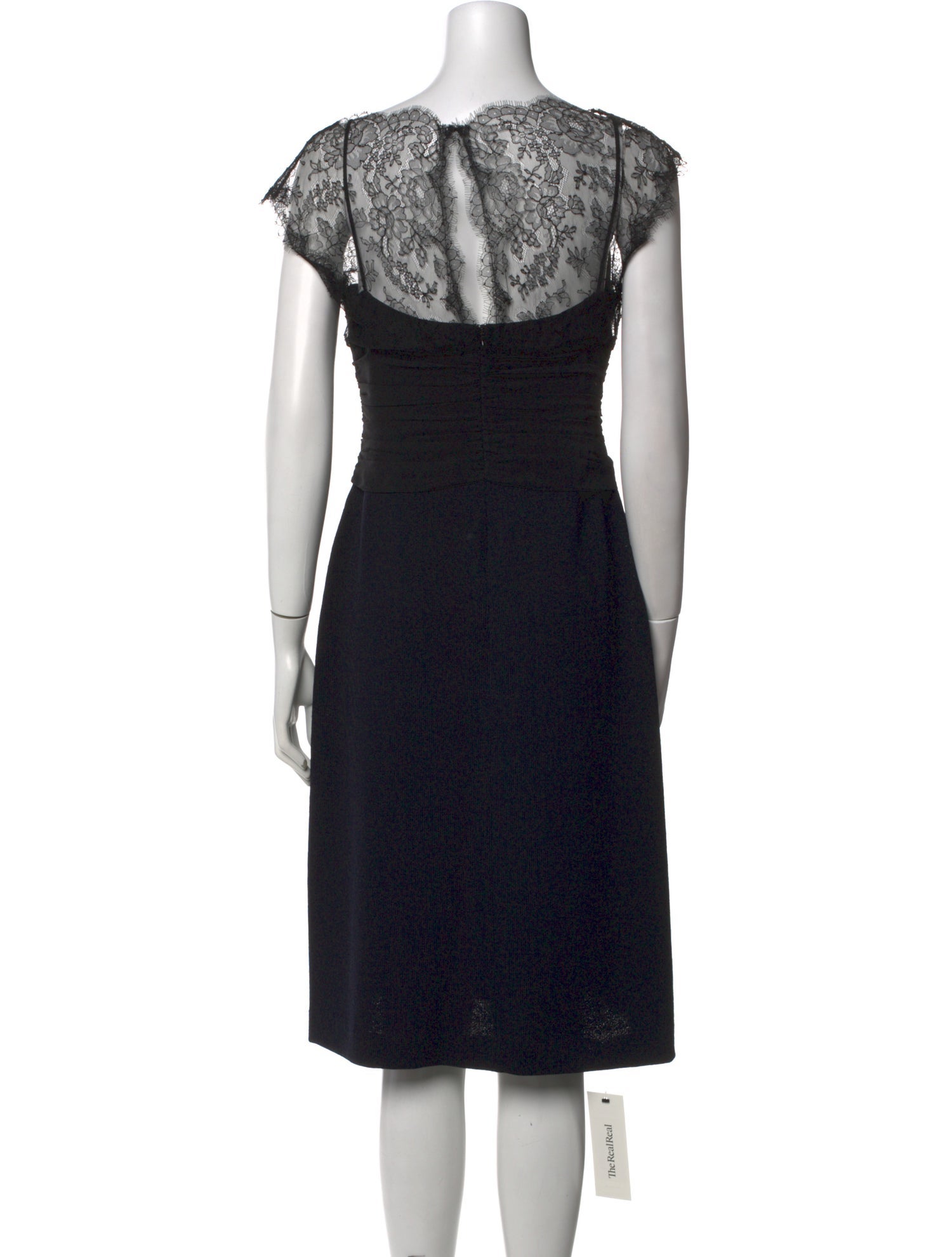 St. John Evening V-Neck Knee-Length Dress