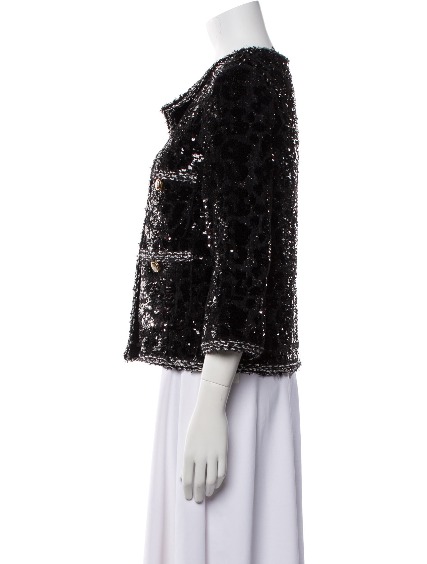St. John Sequin Tweed Pattern Evening Jacket