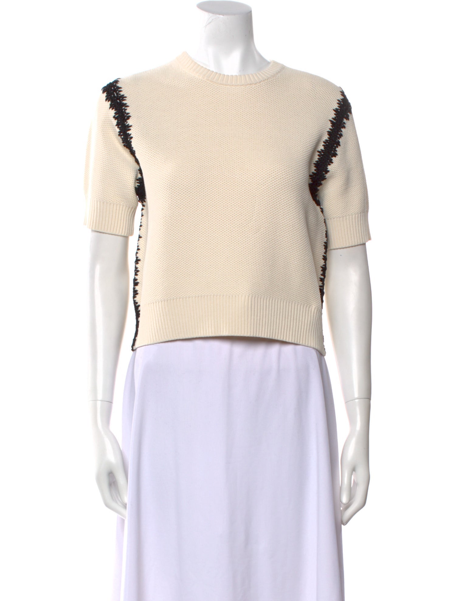 St. John Striped Crew Neck Sweater