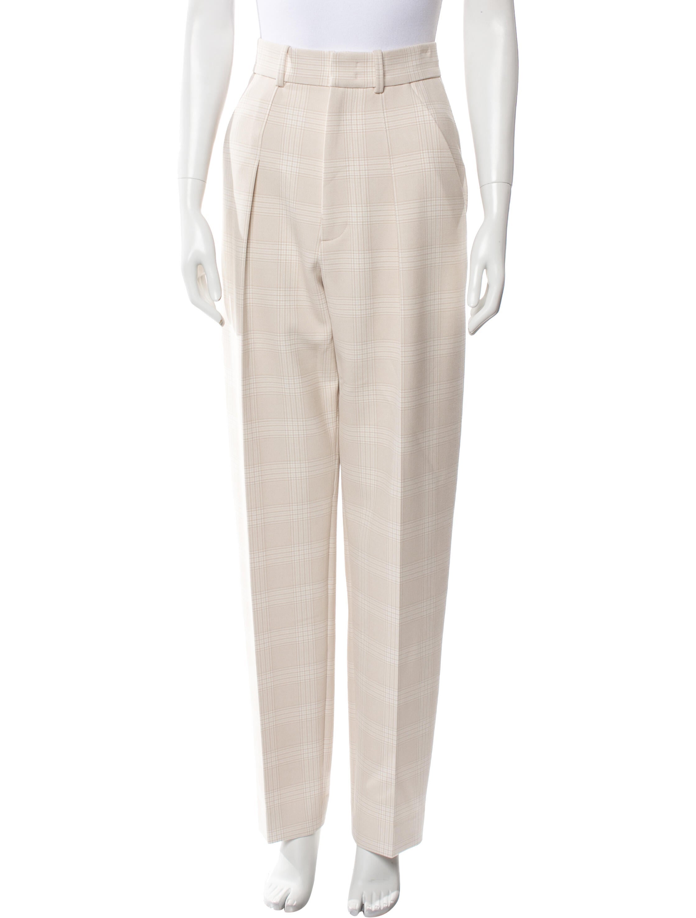 St. John Plaid Print Straight Leg Pants