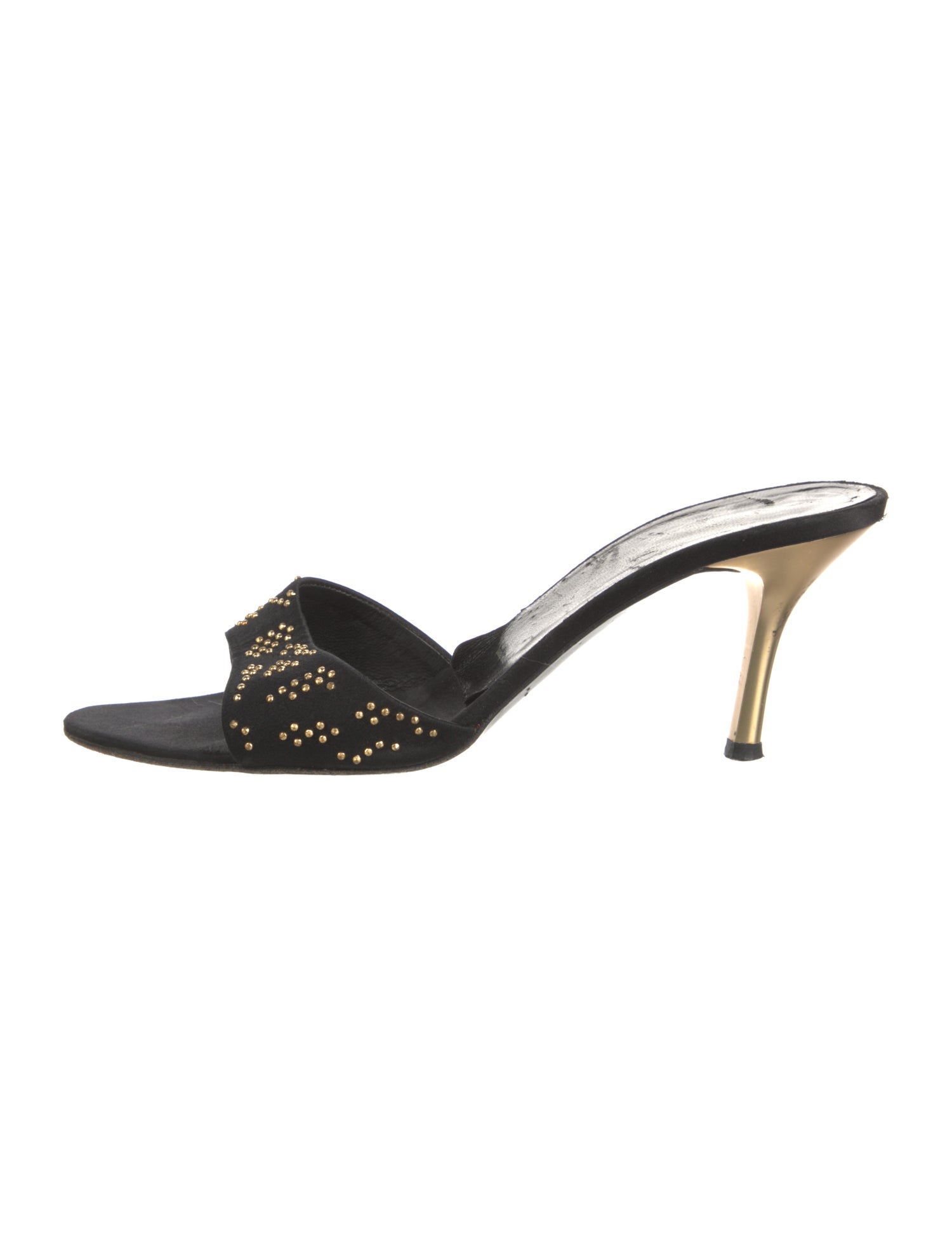 St. John Satin Studded Accents Slides