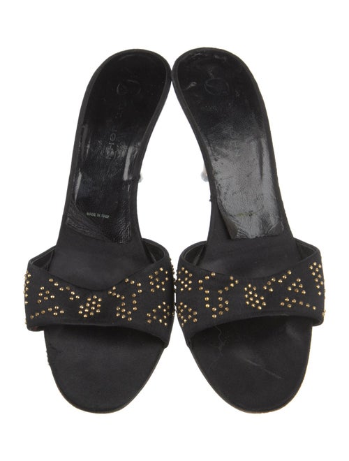 St. John Satin Studded Accents Slides