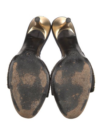 St. John Satin Studded Accents Slides