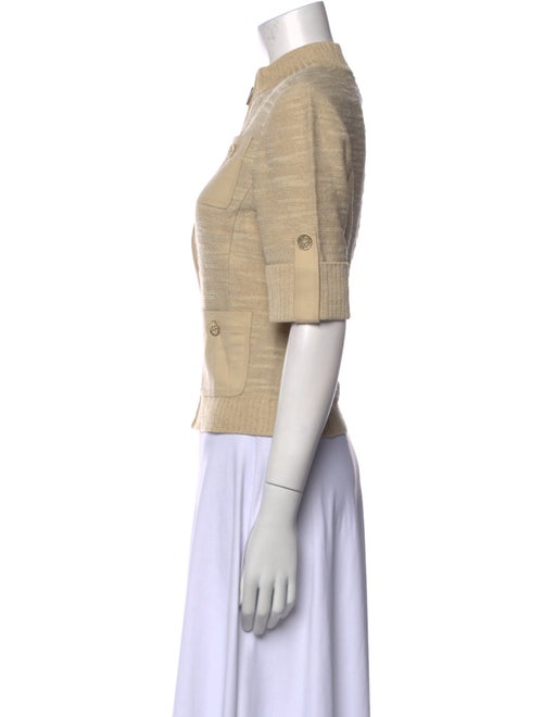 St. John Mock Neck Short Sleeve Crop Top