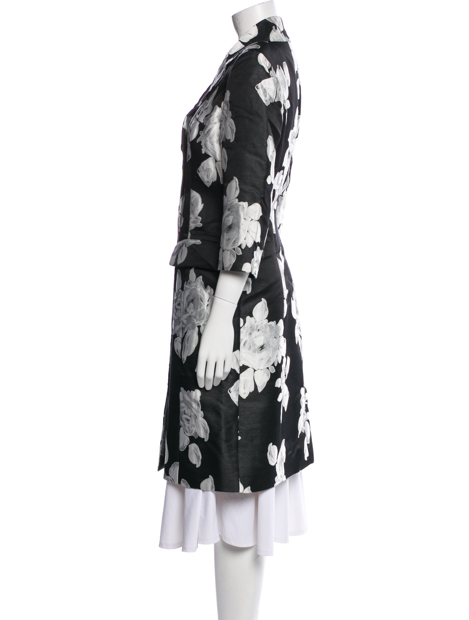 St. John Floral Print Trench Coat