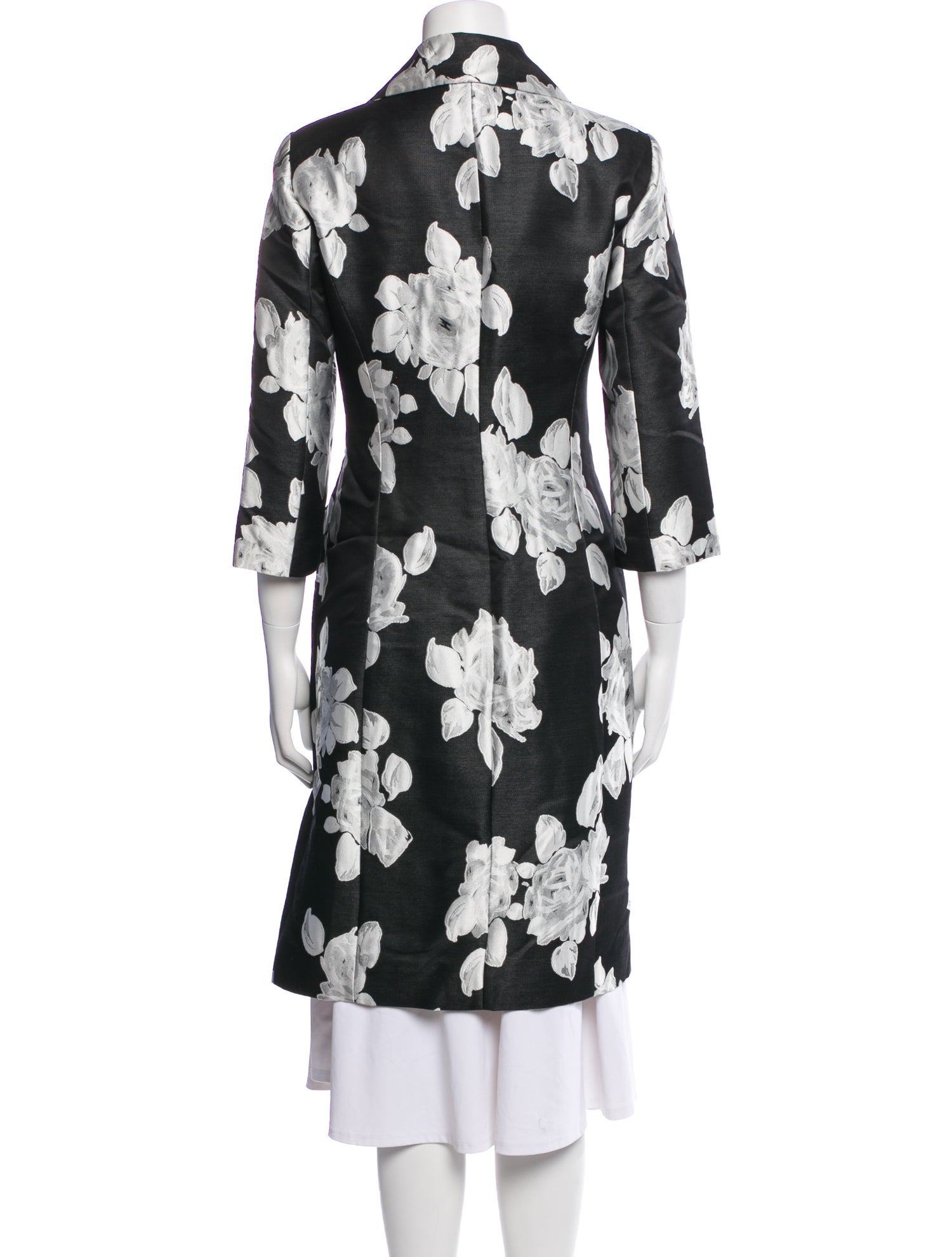 St. John Floral Print Trench Coat