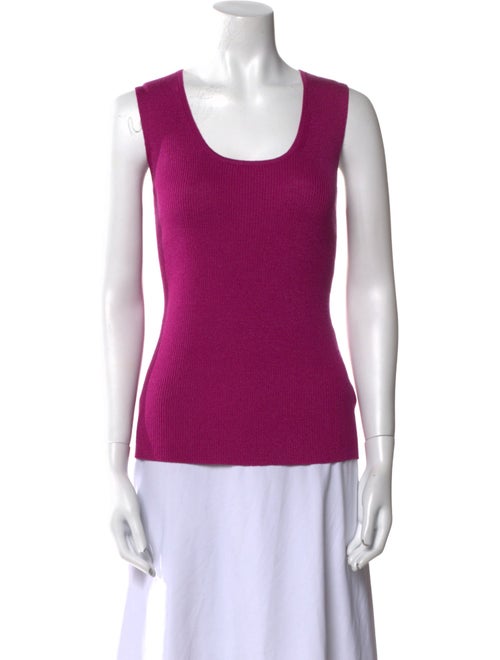 St. John Scoop Neck Sleeveless Top