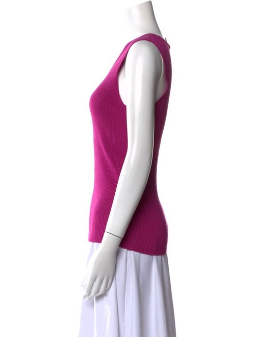 St. John Scoop Neck Sleeveless Top