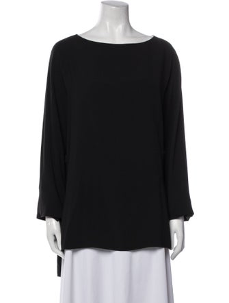 St. John Bateau Neckline Long Sleeve Blouse