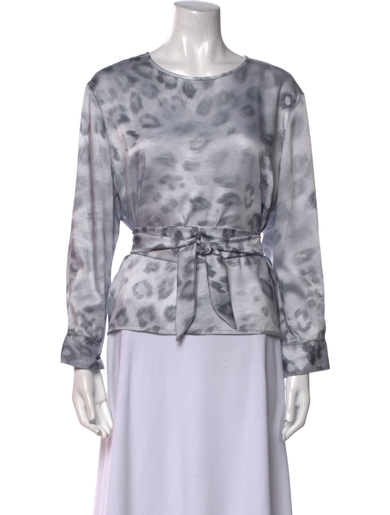 St. John Tie-Dye Print Bateau Neckline Blouse