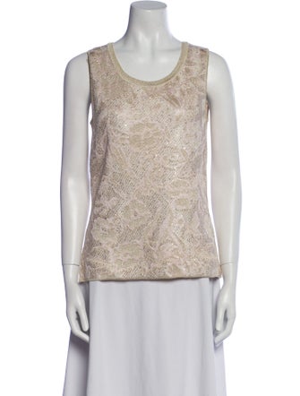 St. John Scoop Neck Sleeveless Top