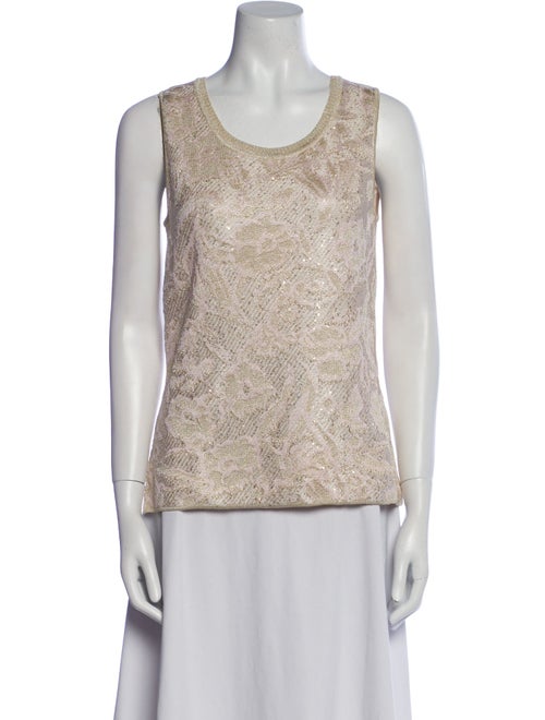 St. John Scoop Neck Sleeveless Top