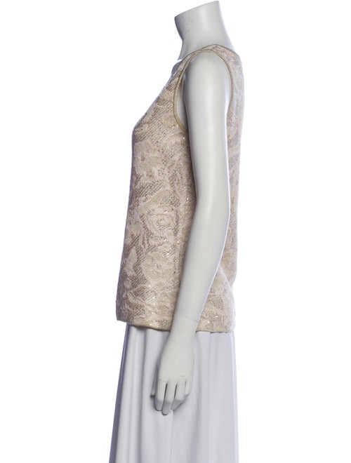 St. John Scoop Neck Sleeveless Top