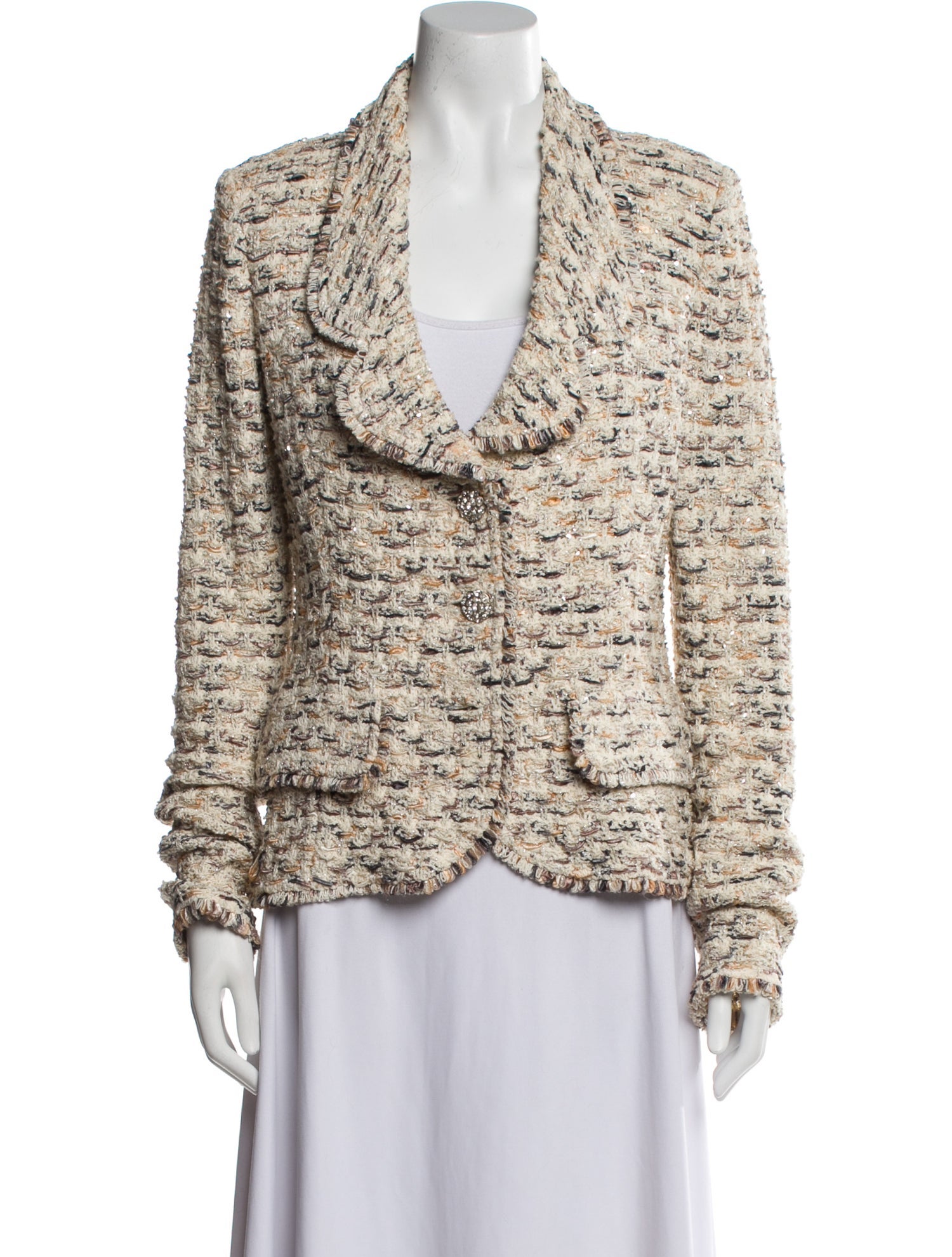 St. John Wool Tweed Pattern Blazer