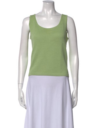 St. John Scoop Neck Sleeveless Top