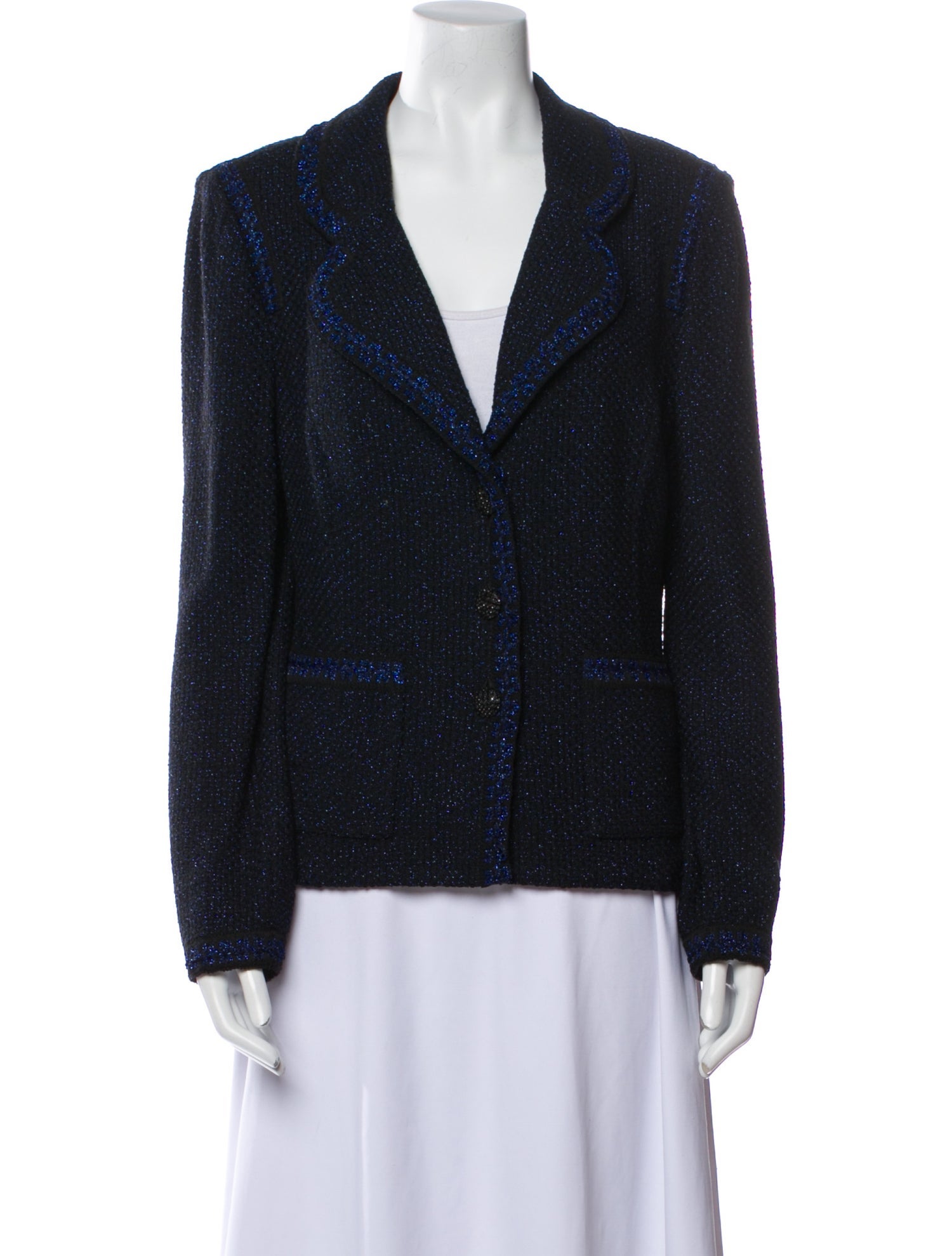 St. John Wool Tweed Pattern Blazer