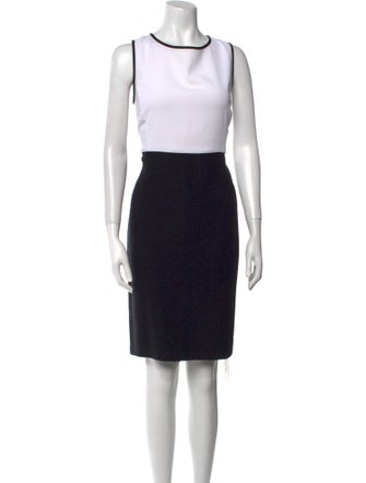 St. John Colorblock Pattern Knee-Length Dress