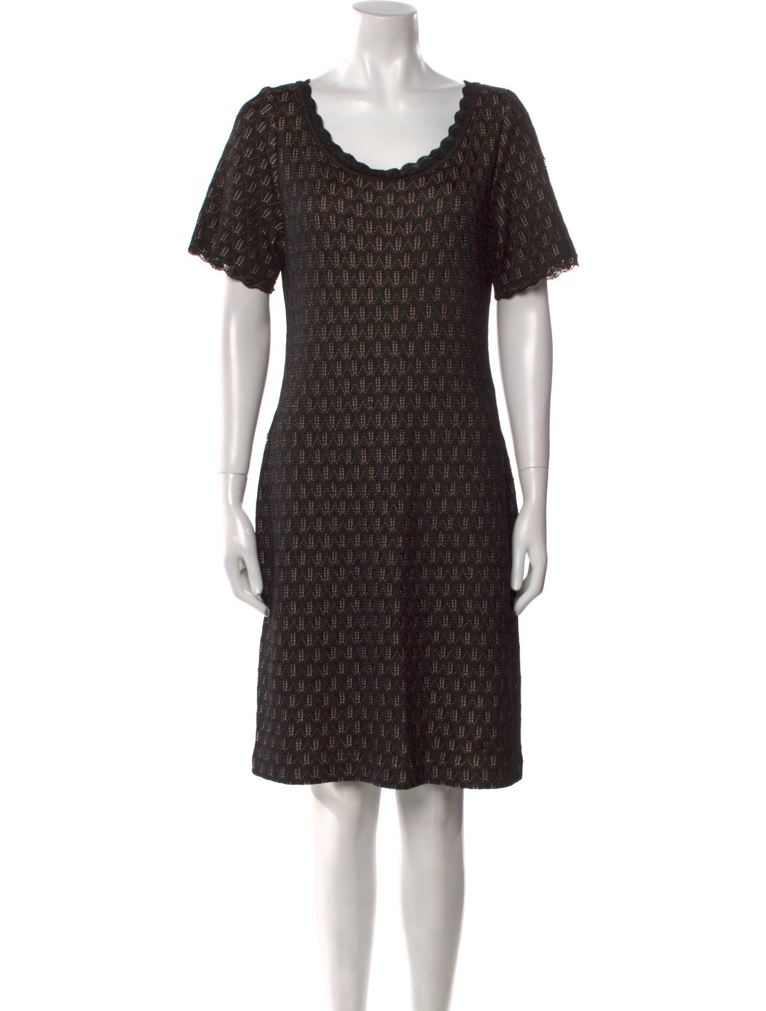 St. John Scoop Neck Knee-Length Dress