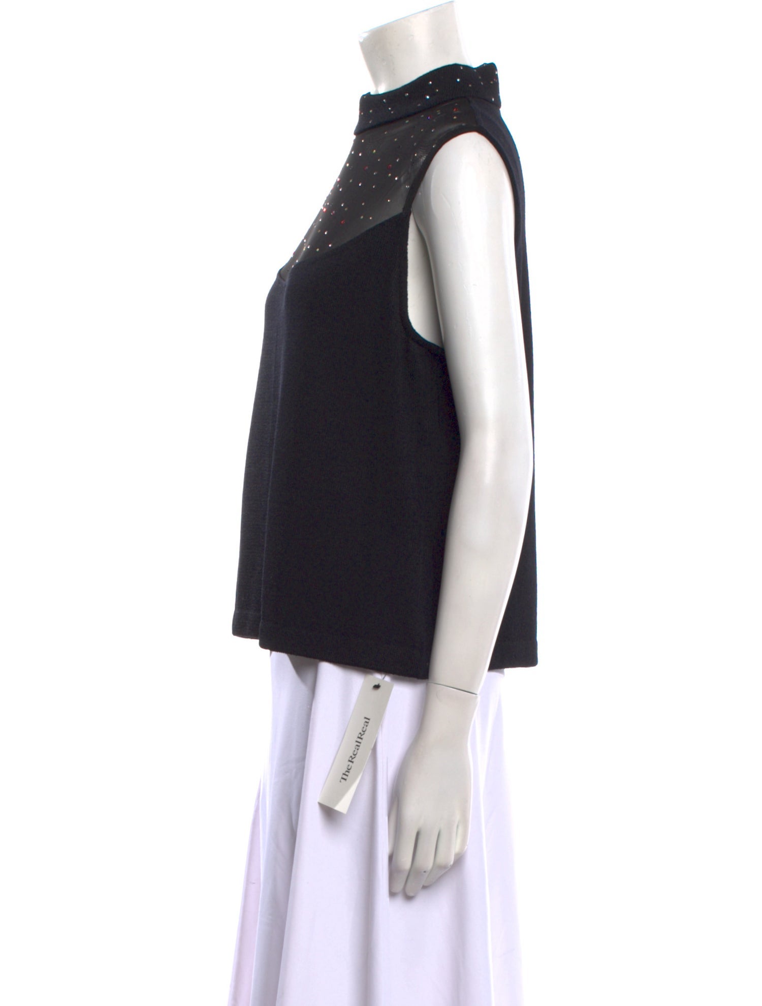 St. John Wool Mock Neck Top