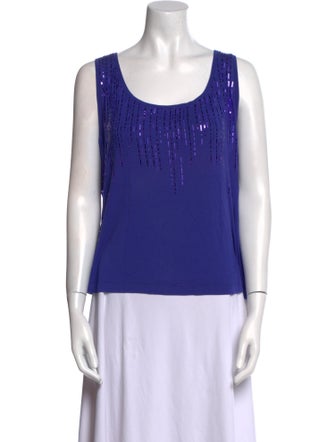 St. John Scoop Neck Sleeveless Top