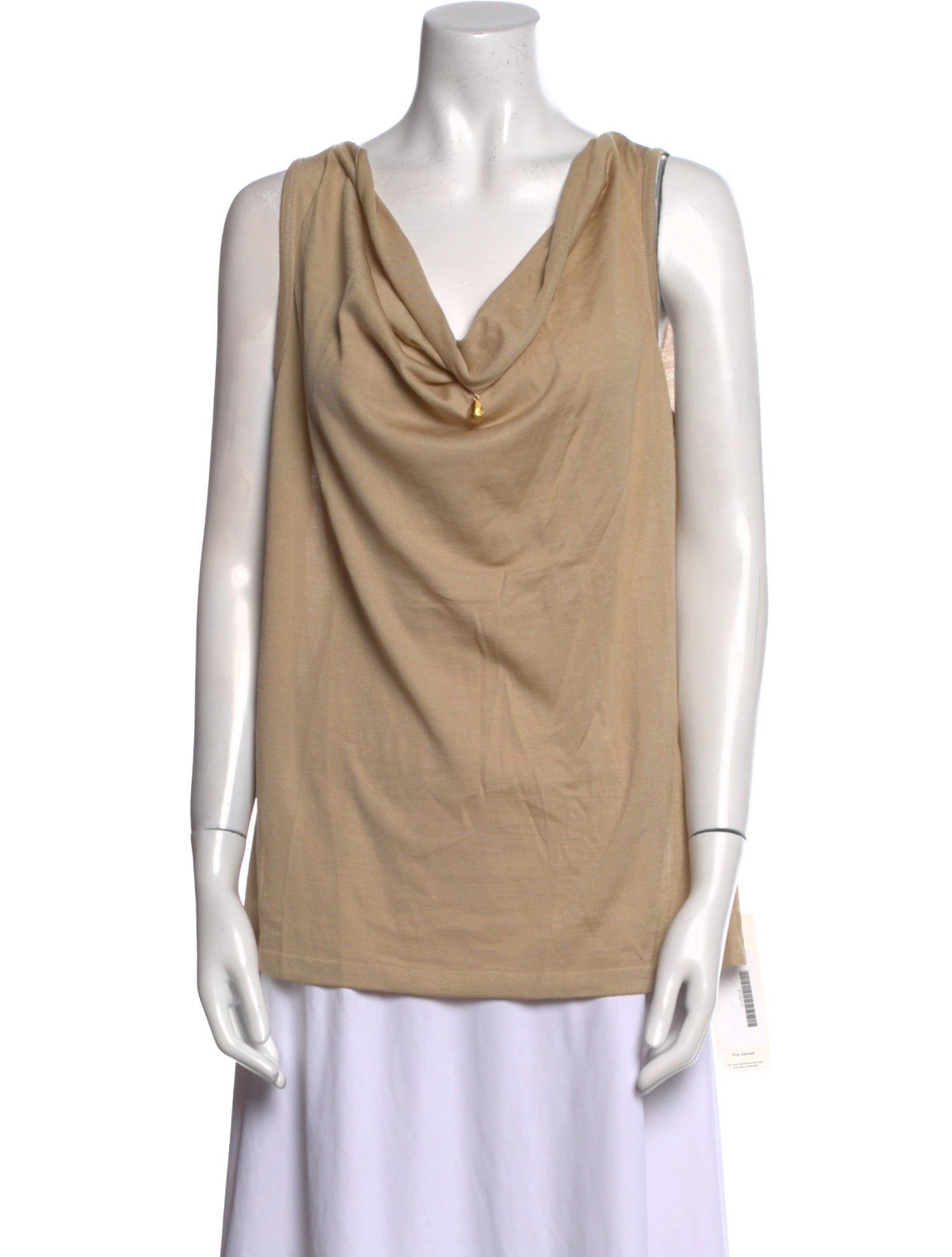 St. John Cowl Neck Sleeveless Top