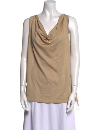 St. John Cowl Neck Sleeveless Top