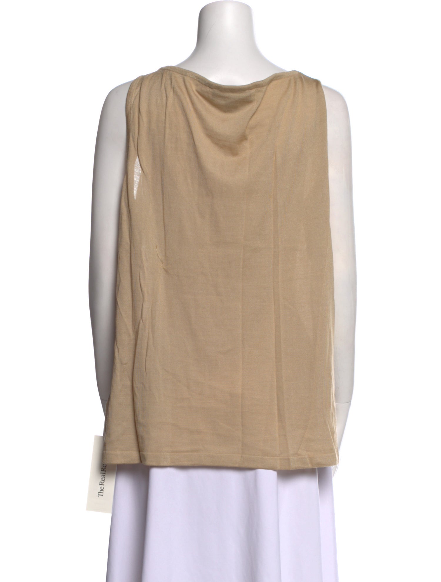 St. John Cowl Neck Sleeveless Top