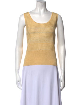 St. John Scoop Neck Sleeveless Top