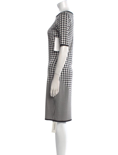 St. John Houndstooth Print Knee-Length Dress