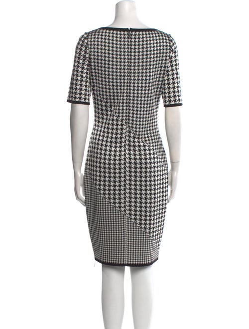 St. John Houndstooth Print Knee-Length Dress