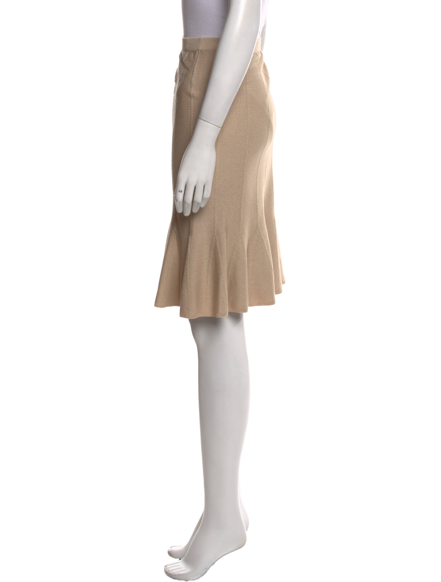 St. John Pleated Accents Knee-Length Skirt