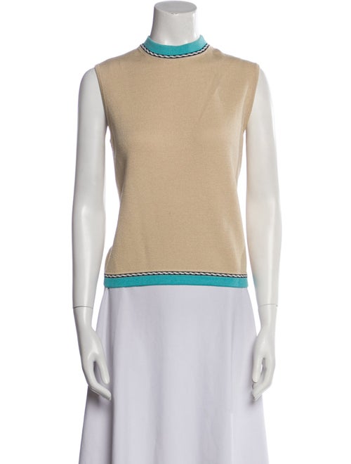 St. John Wool Colorblock Pattern Top